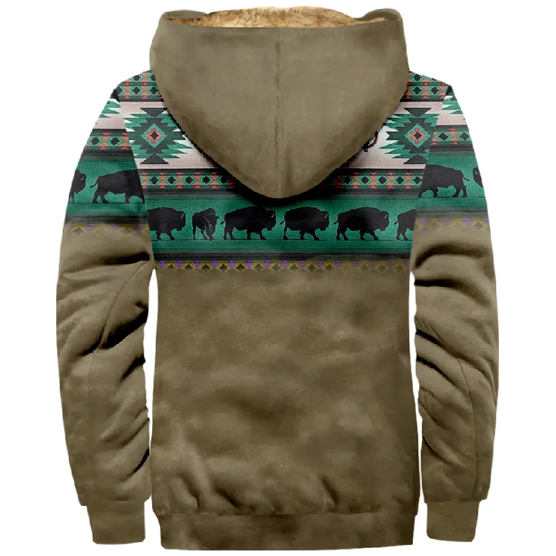 New Totem Italian Cotton Coat Hooded Sweater Casual Print Long Sleeve Zipper Sweater Thick Cotton Coat Autumn and Winter a26