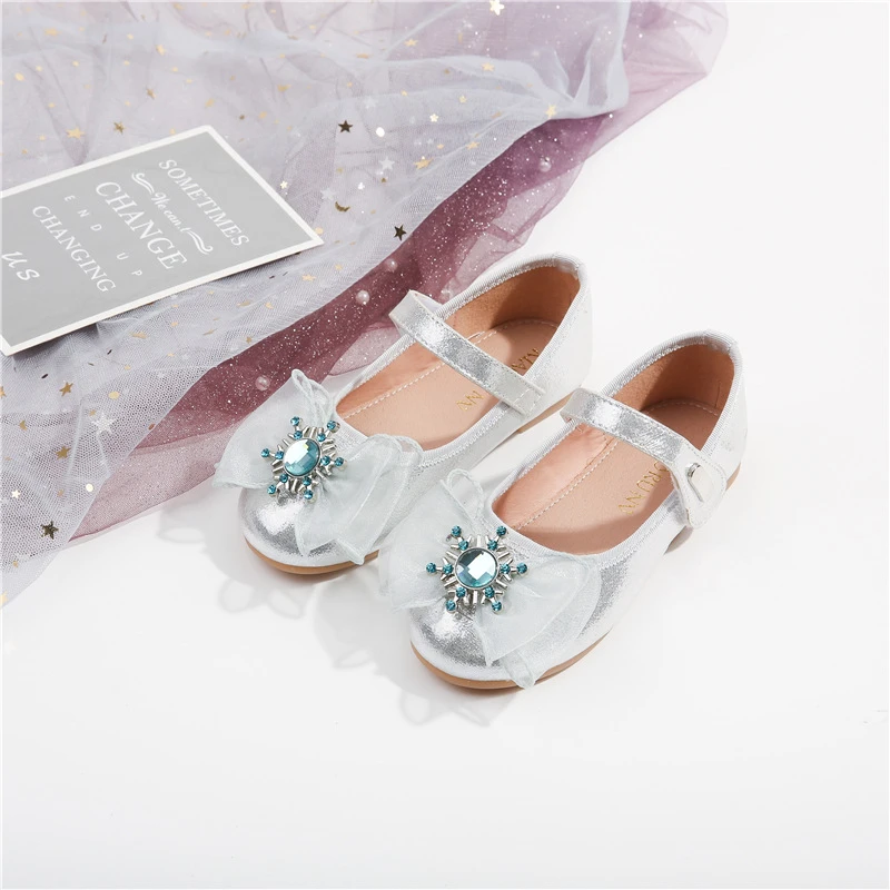 2022 NEW children Flat shoes Princess Toddlers girls snowflaker soft