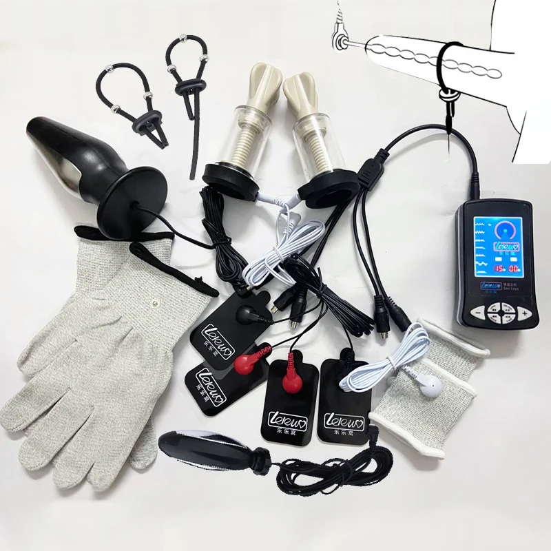 Electric Shock Anal Vagina Plug BDSM E-stim Penis Electrostimulator Ring Urethral Toy Nipple Clamps Medical Sex Shop Accessories