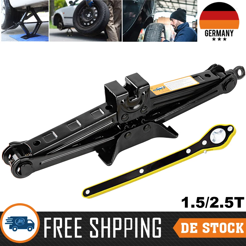 2,5 T/1,5 T Auto Scissor Jack Auto Notfall Kurbel Lift Stehen arbeitssparende Ratsche Effiziente Reifen ändern Fahrzeug Werkzeug – Detail 6