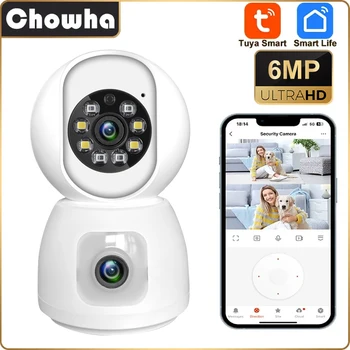 Tuya-Mini cámara IP inteligente WiFi de 4/6MP, vigilancia inalámbrica para interiores, seguimiento automático de seguridad humana para el hogar, CCTV, Monitor para mascotas y bebés 1