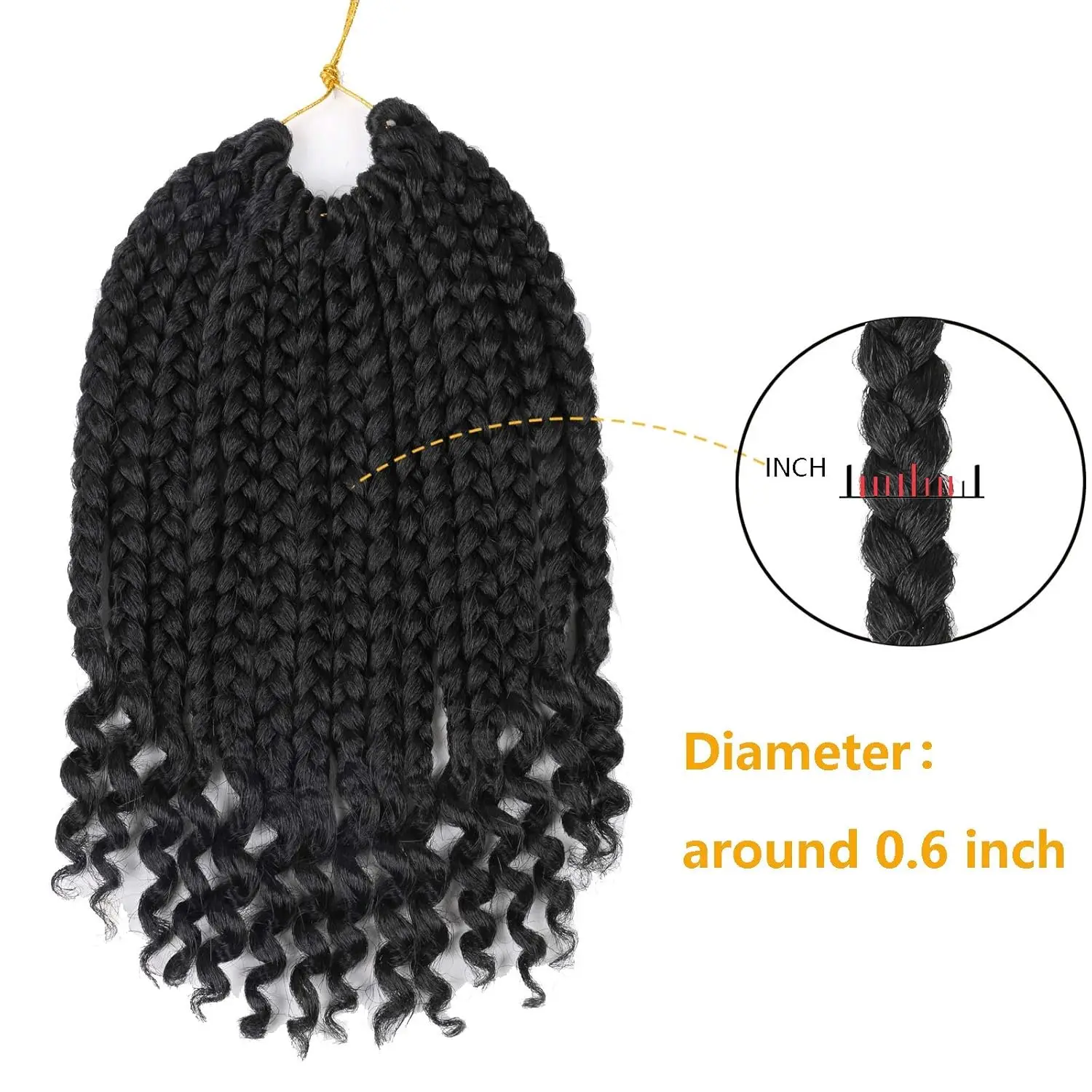 10 Inch Bob Box Braid Crochet Hair with Curly Ends 1/5/6 Packs Synthetic Hair Crochet Braid Hair for Black Women 4