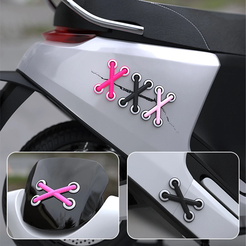 1Pc Bicycle Motorcycle Decals Decorative Sticker Vinyl Sticker Funny Cross Shoelaces Adhesive for Girs Womens Trucks Helmets