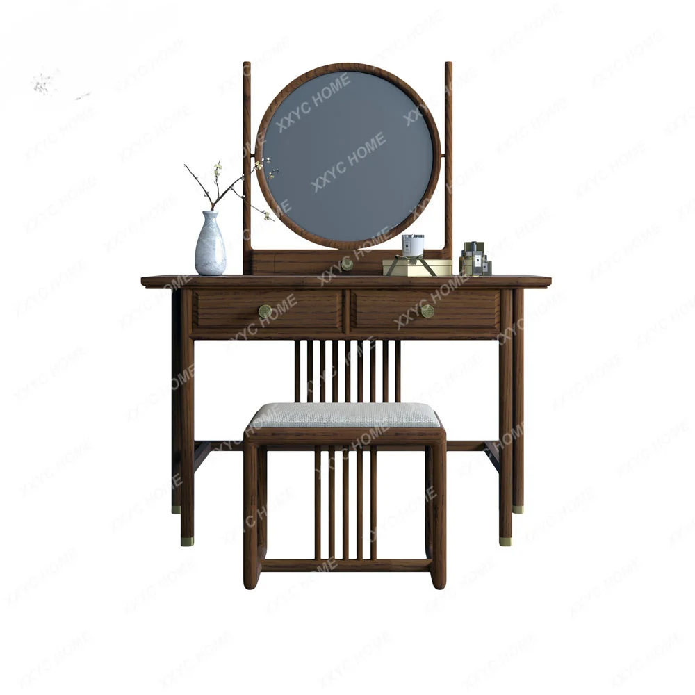 

Chinese Style Solid Wood Dressing Table Master Bedroom Makeup Table Small Apartment Storage All-in-One Cabinet Simple