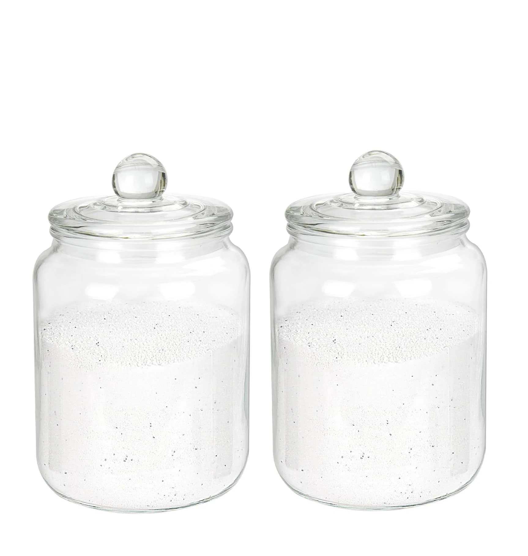 2L Clear Glass Laundry Jar Set Cookie Jar Clear Glass Laundry Detergent Jar With Lid With Spoon 2