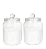 2L Clear Glass Laundry Jar Set Cookie Jar Clear Glass Laundry Detergent Jar With Lid With Spoon 2