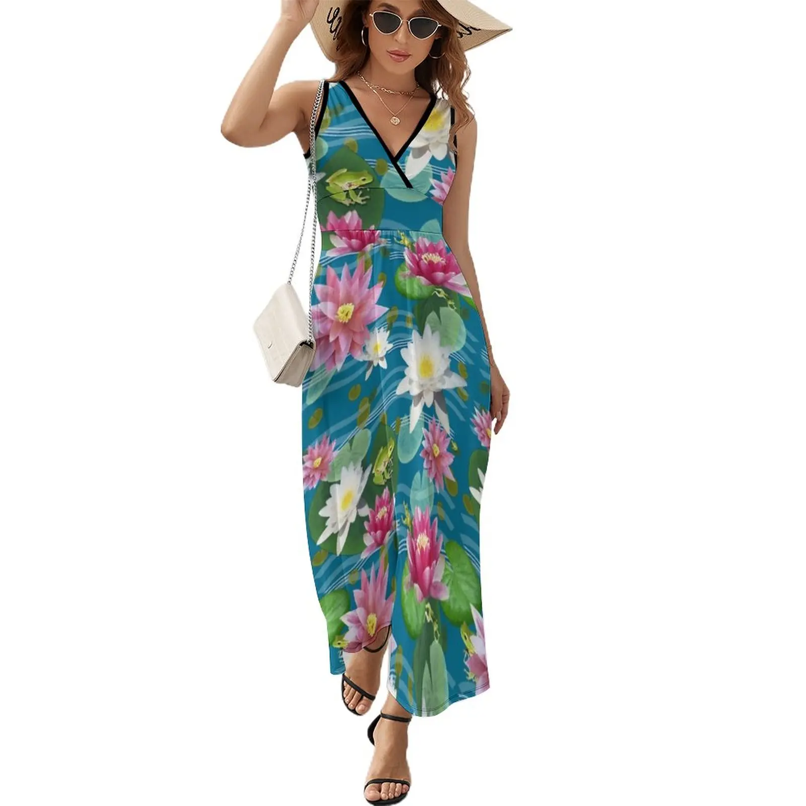 

Waterlilies Sleeveless Dress Women's evening dress Evening gown women formal occasion dresses