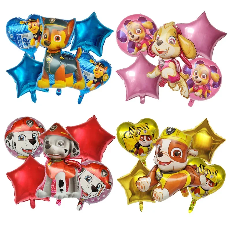 5 stücke Pfote Patrouille Aluminium folie Ballon Cartoon Ryder Chase Marshall Skye Zuma Geburtstags feier Dekoration Design Kinderspiel zeug