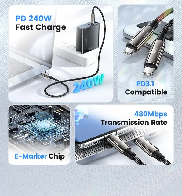 Poyiccot USB C Cable 90 Degree 240W, 5ft Type C to Type C Cable, PD 3.1  USBC to USBC Fast Charging Cable Up Down Angle Compatible with Switch,  Samsung