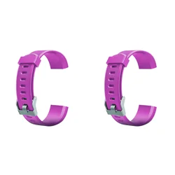 Fitness Tracker Watch Strap Replacement Bracelet | Universal Smart Watch Band Accessories (Purple 2PCS)