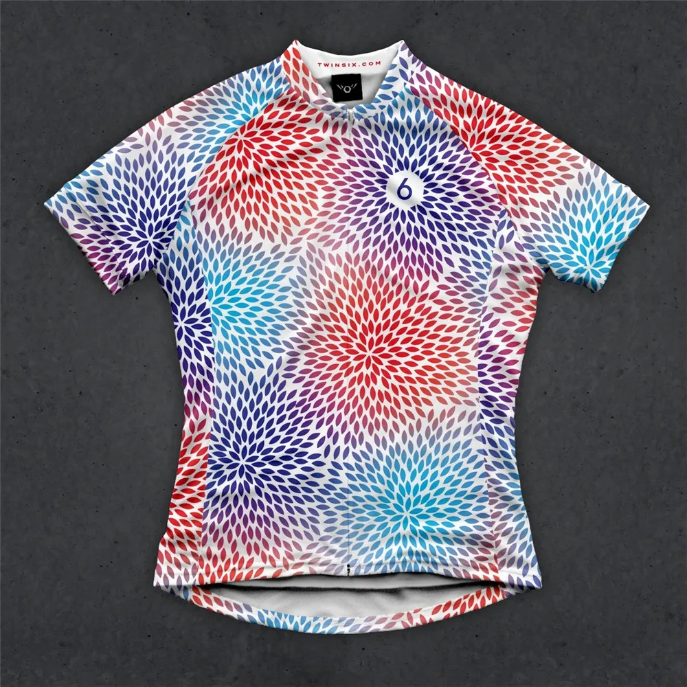 thumbnail image 1 of Sudadera con estampado de primavera TwinSix, maillot de ciclismo de verano para mujer, maillot de juego estándar del equipo profesional de ciclismo, camiseta transpirable 100 % poliéster, 1 of 5