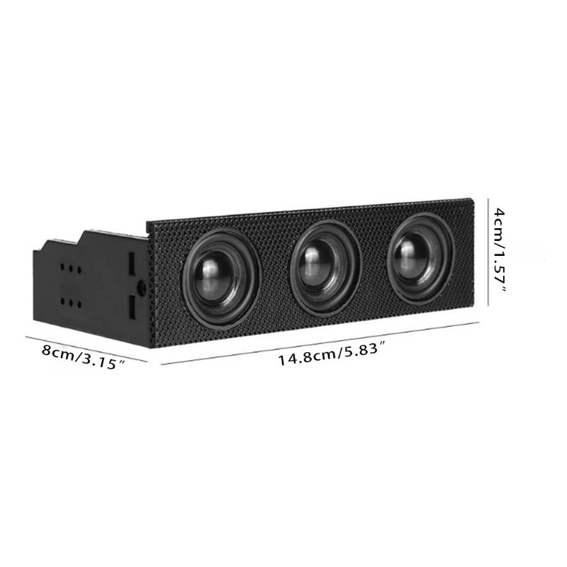 Stereo Speaker PC Front Panel Computer Case Built-in Mic Music Loud Speaker Space Saving for Des