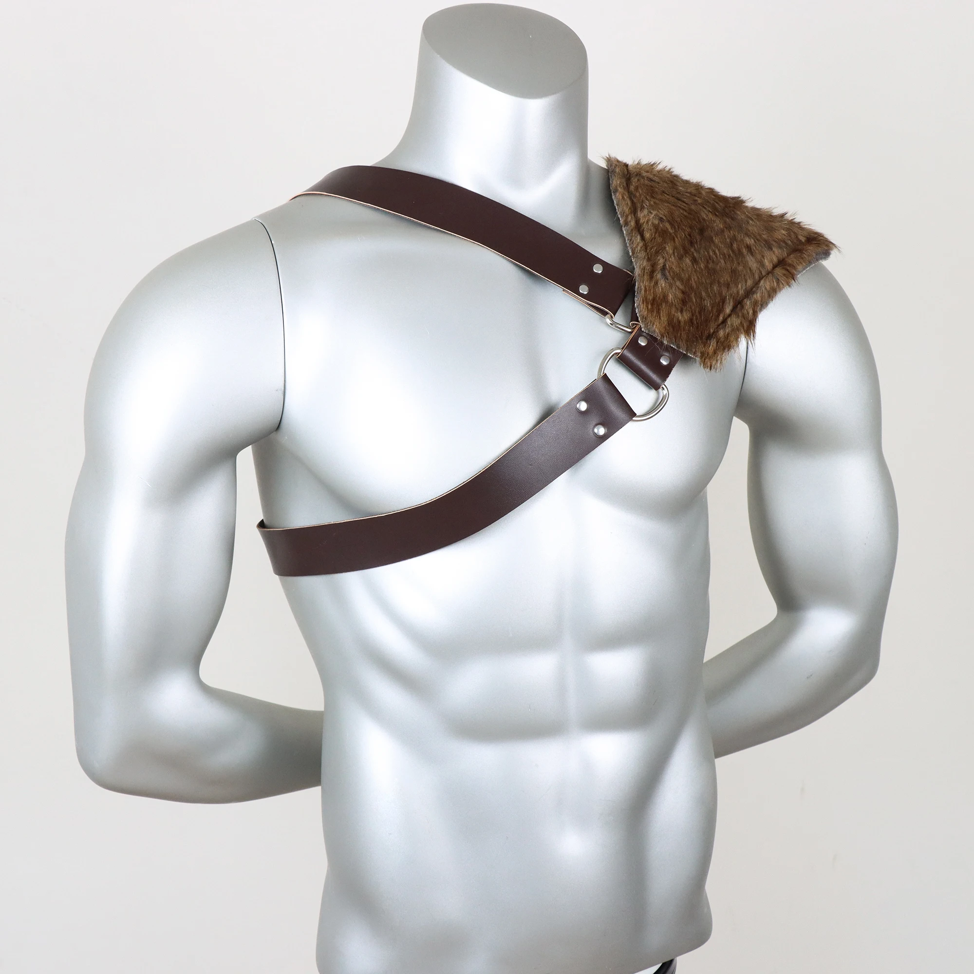 Medieval Knight Role Play Fantasy Double Wide Faux Leather Belt Bag Viking Renaissance Shoulder Armor Pirate Costume Accessories