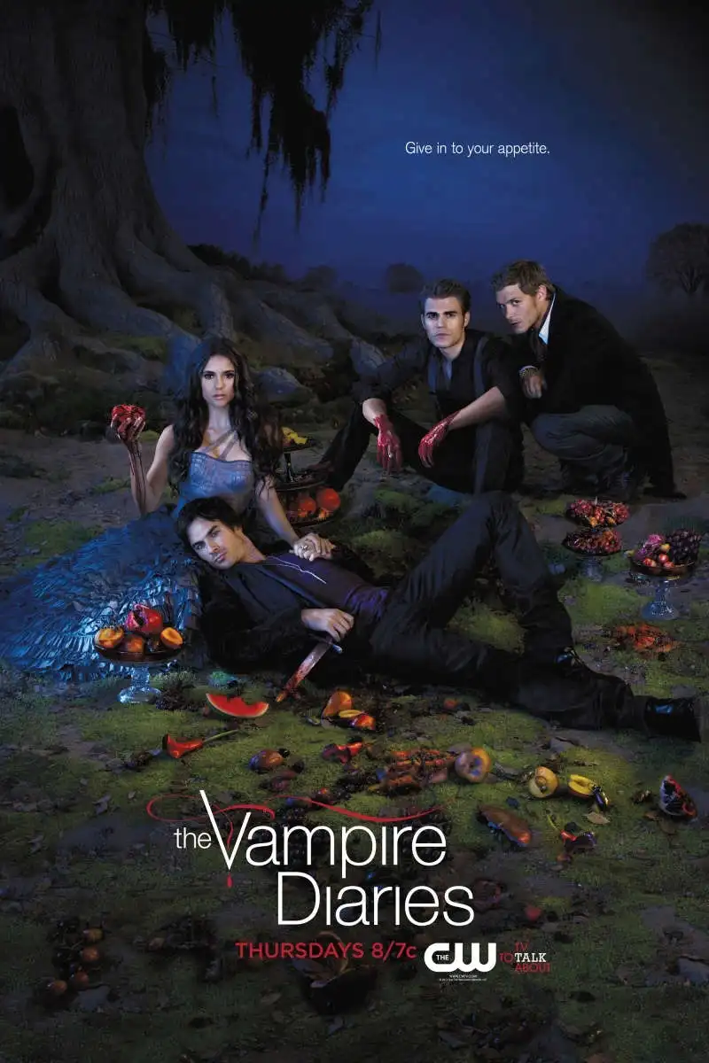 Poster The Vampire Diaries Peinture à L'huile - Impression Sur Toile 20x30 Cm, Décoration Murale Chambre, Style Cadre Esthétique