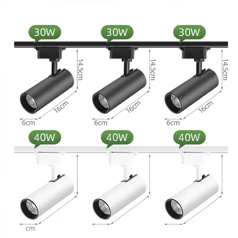 Set COB LED Track Lamp 220v Track Light Spotlight 30W For Indoor Store kitchen Bedroom Spot Rail Light Lighting 4