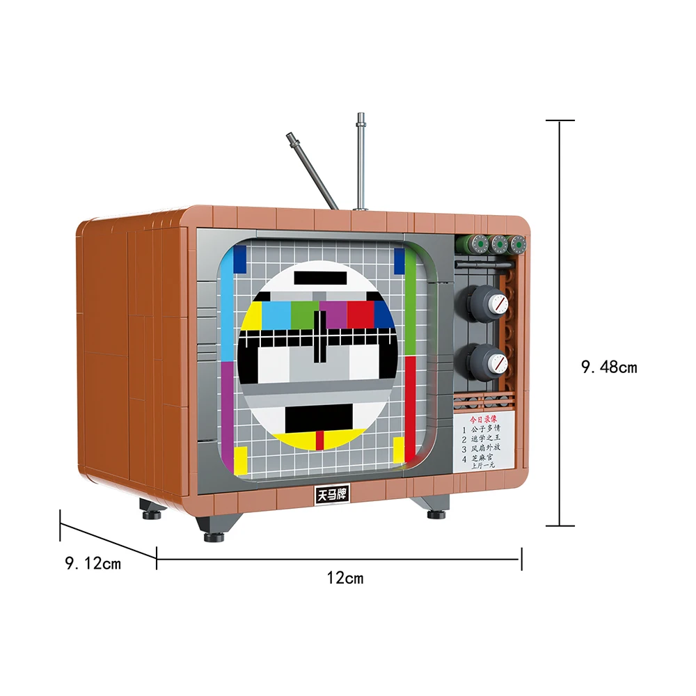 Juguetes creativos, modelo de Radio de Color, bloques de construcción, electrodomésticos clásicos Retro, montaje de ladr