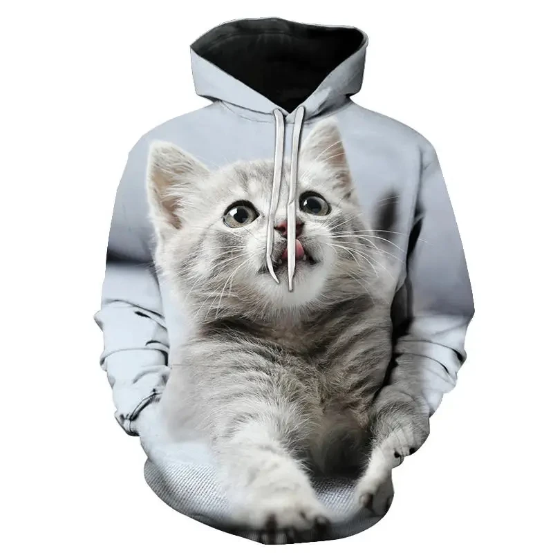 thumbnail image 1 of Nueva sudadera con capucha Kawaii con estampado 3D de gato de gran tamaño para hombres y mujeres, sudadera con capucha de manga larga de gran tamaño, sudaderas, ropa, 1 of 5