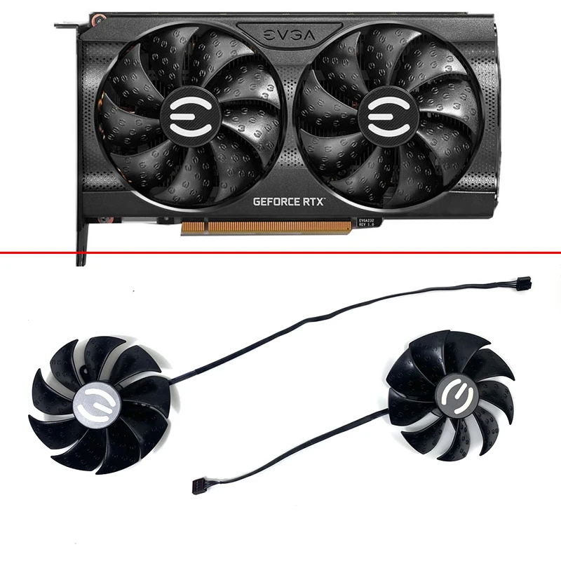 

2PCS 87MM 4PIN PLD09220S12H 12V 0.55A RTX 3060TI GPU Cooler For EVGA RTX3050 3060 3060Ti XC Gaming Graphics Graphics Card Fans