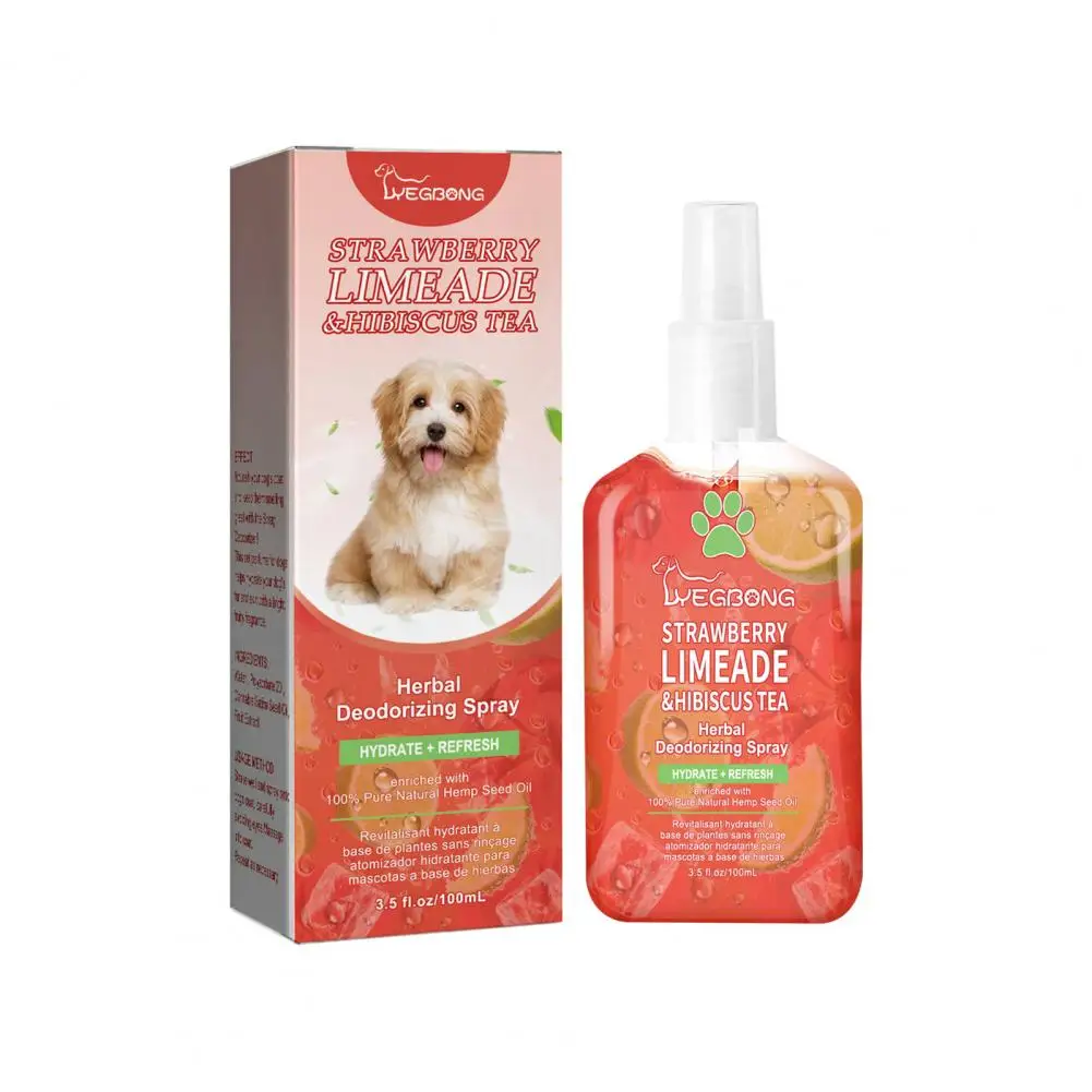 

100Ml Pet Deodorant Spray Dog Deodorizing Spray Neutralizer Gentle Natural Ingredients Cat Odor Eliminator Pet Cleaning Supplies