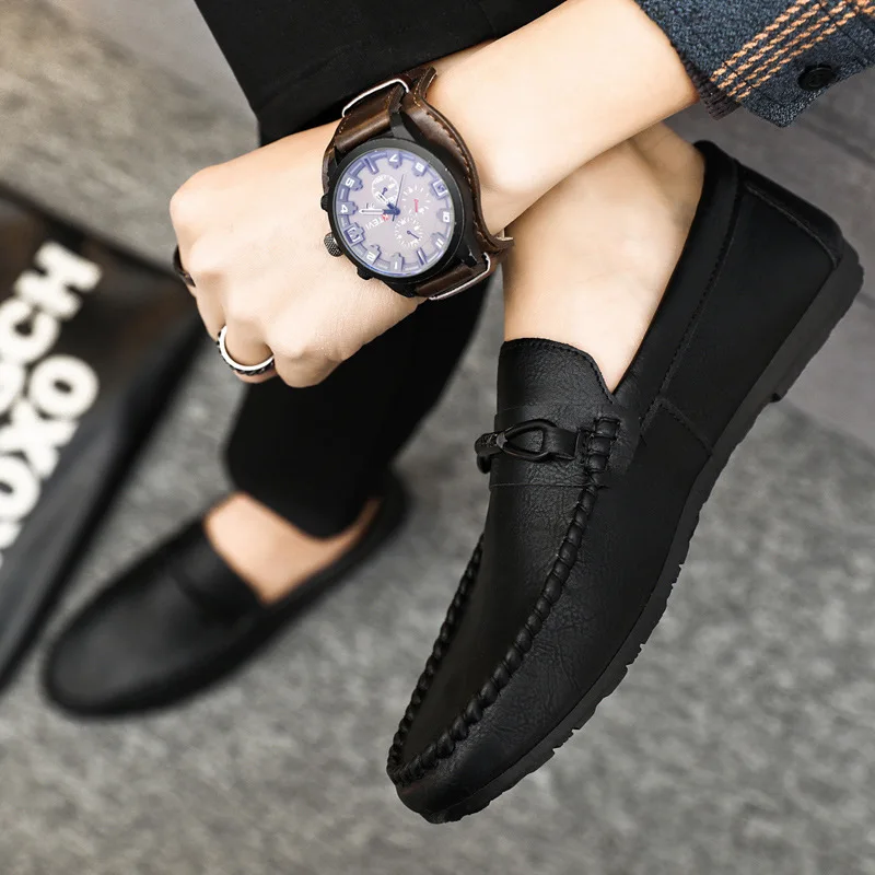 Spring new beanie shoes men's lazy breathable driving casual shoes men's soft bottom loafers H933 4