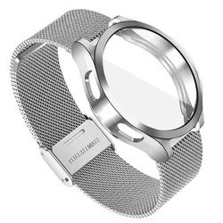 Case+Band For Samsung Galaxy Watch 5pro 45mm 6 5 4 44mm 40mm Strap Protector Steel Mesh band Watch 6 4 Classic 43mm 47mm 42/46mm