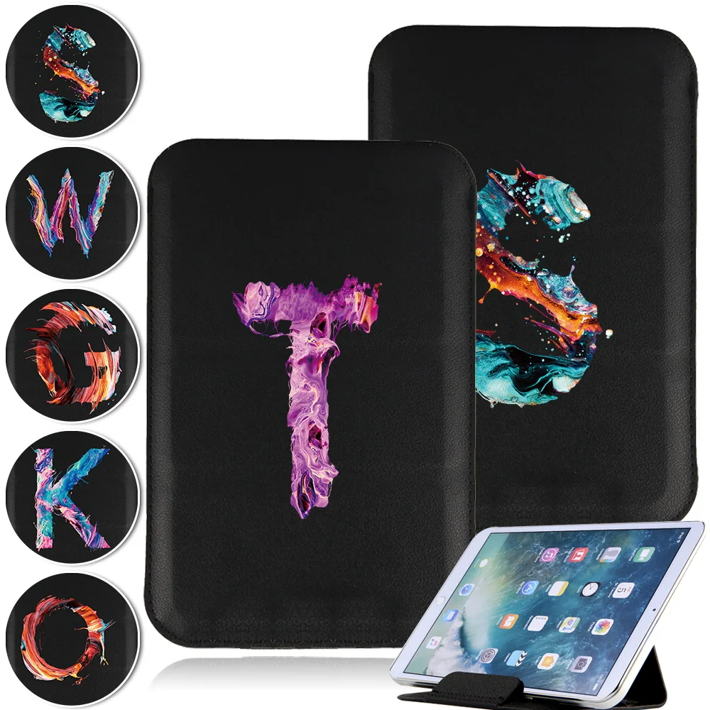 Tablet Bag Case Universal 7 Inch 8 Inch 10 Inch Huawei Sleeve Magnetic Stand Cover Pouch Letter Series Pu Leather Folding Holder