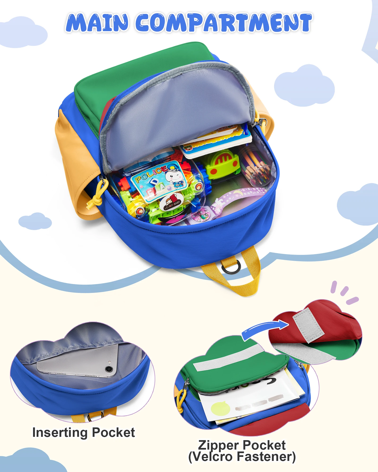 Cute Backpack for Boys & Girls, Lightweight Waterproof School Bag, Perfect for Daycare, Preschool, Kindergarten, Hiking & Travel 5