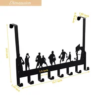 1PC Basketball Over-The-Door Hook Hanger with 8 Hooks - Dual-Mounted Coat Rack Organizer for Living Room/Home Decoration 2