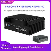 6 LAN Fanless Mini PC Intel Core 3 N355 N305 N150 N100 i226-V 2.5G Firewall Router DDR5 2xNVMe 1xSATA3.0 Type-C pfSense Proxmox 1