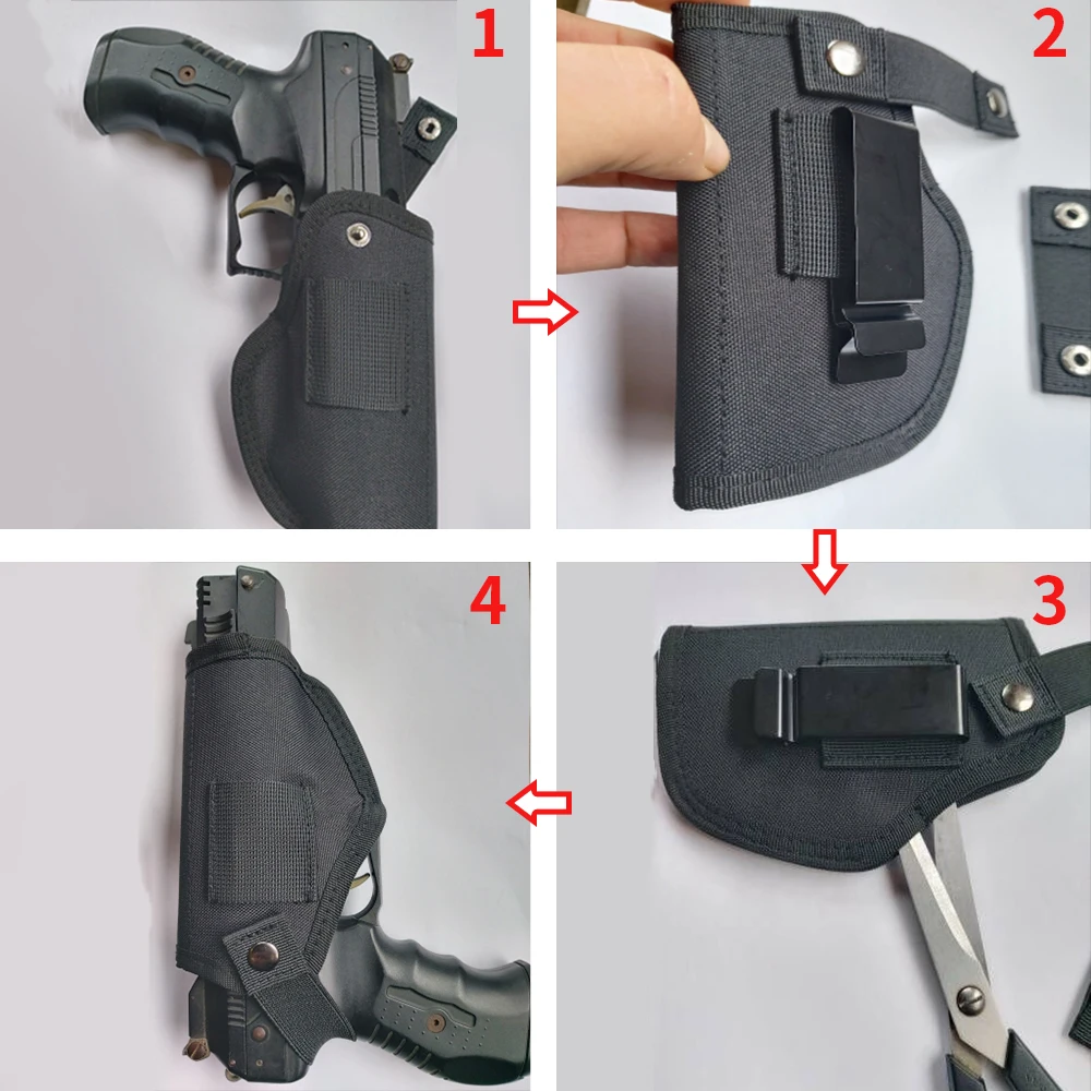 Pistol Holster Universal Holster Concealed Carry Holster Waistband Metal Clip IWB OWB Airgun Bag Suitable for all sizes of pistols