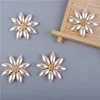 5PCS Pearl Flower Alloy  Plate Button DIY Hand Sewing  Clothing Textile Decoration Accessories Jewelry 1
