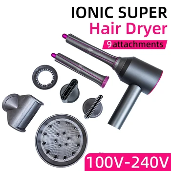 Asciugacapelli a temperatura costante senza foglie per la cura e lo styling personali dei capelli; kit di accessori per acconciature professionali per la casa (5+1) 1