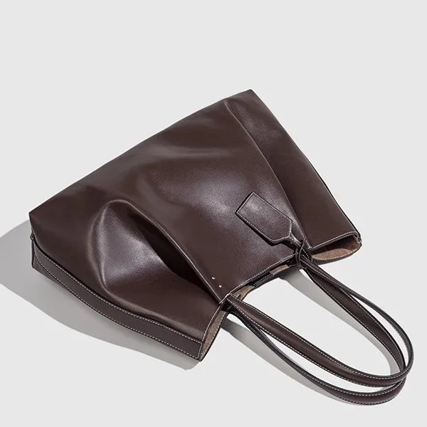 Fashion Large Capacity Trapeze Women Shoulder Bags Designer Handbags High-Quality Pu Leather Big Tote Commute Bag