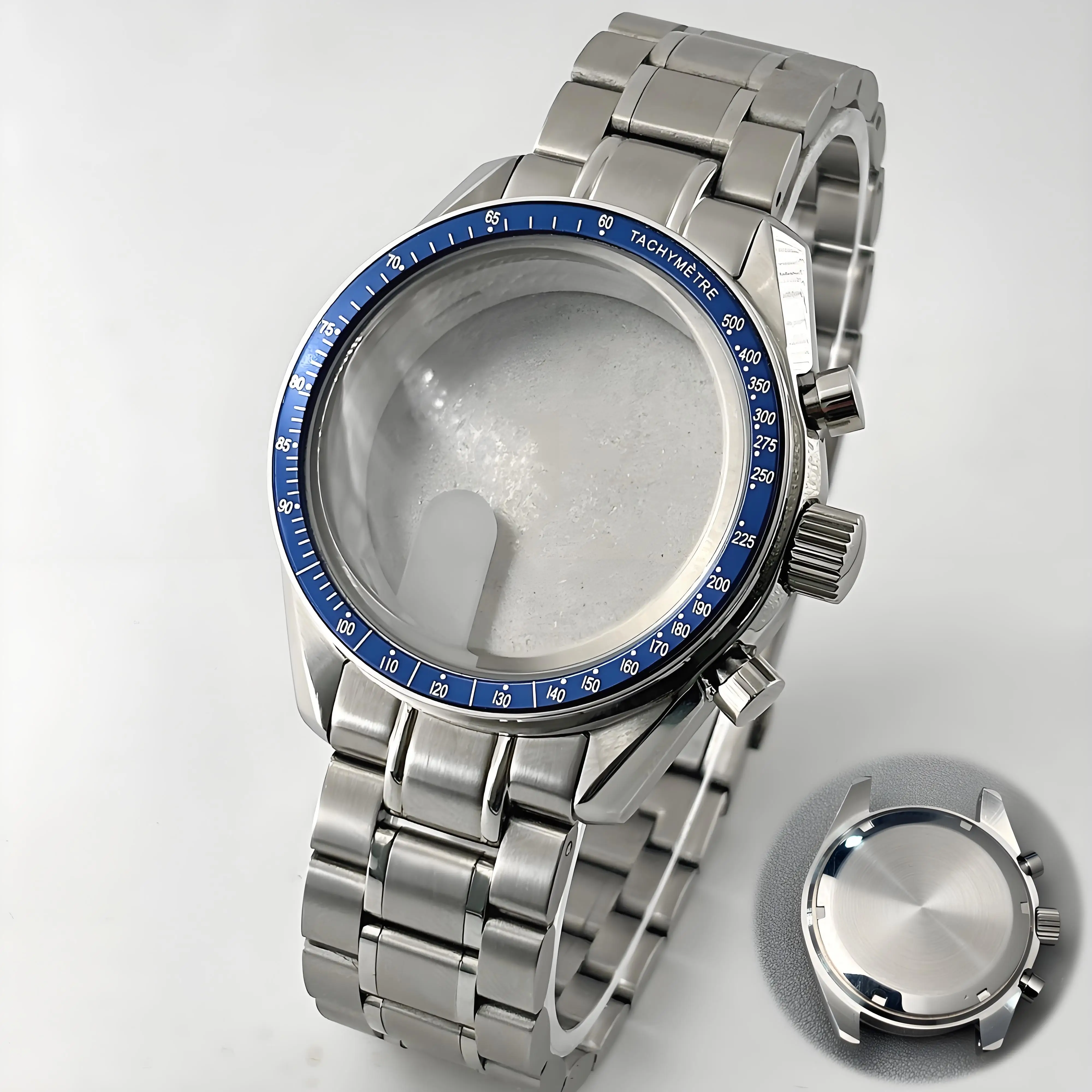 Moon Metal Chronograph Case with Sealed Back and Bezel - Elegant Business Watch