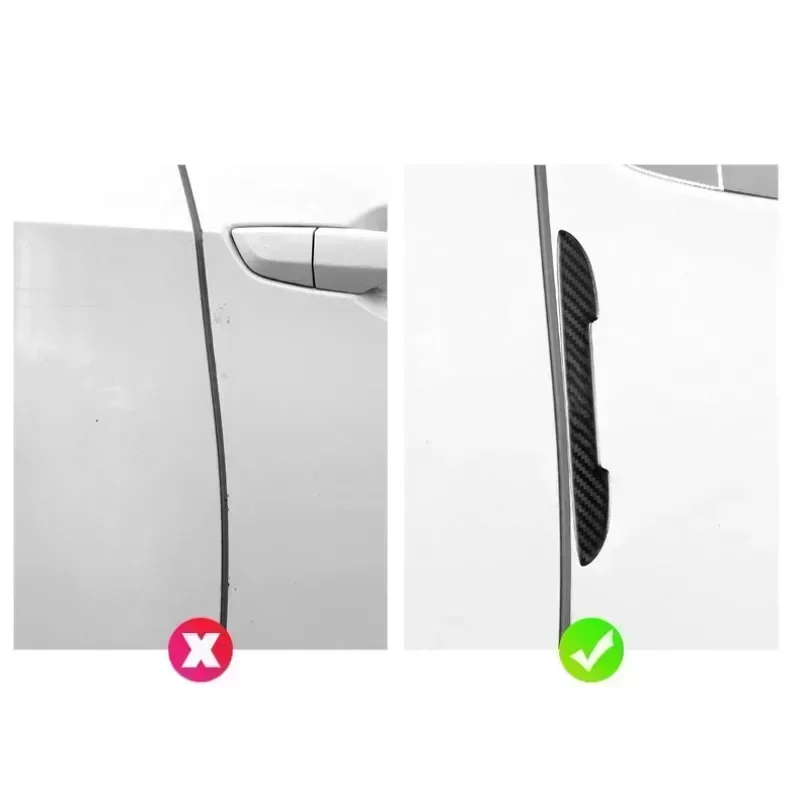 4/8pcs Car Door Protective Sticker Strip Carbon Fiber Look Anti-Collision Protector Car Door Edg Scratch-resistant Stickers New