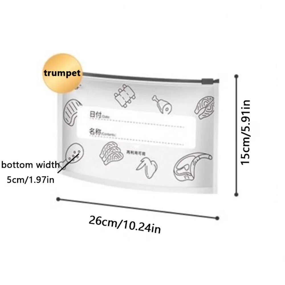 10 יחידות / שקית נפח גדול של שקית אלומיניום למזון עמידה בנזילות מקפיאה בטוחה שקית מטבח רעננה שקית ניתנת לשימוש מחדש עם רוכסן
