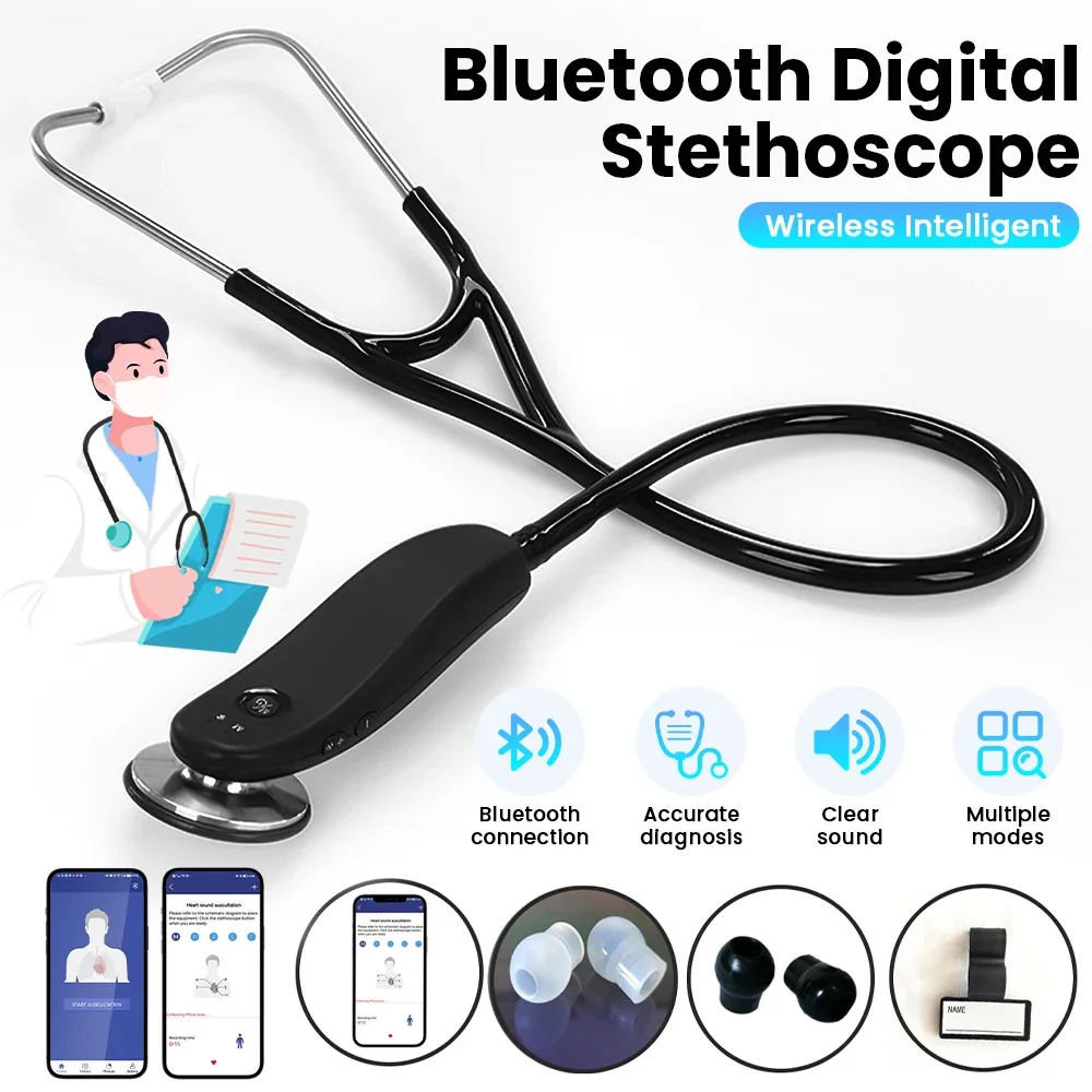 Digital Bluetooth Wireless Intelligent Electronic Stethoscope for Clinics, Hospitals, Homes
