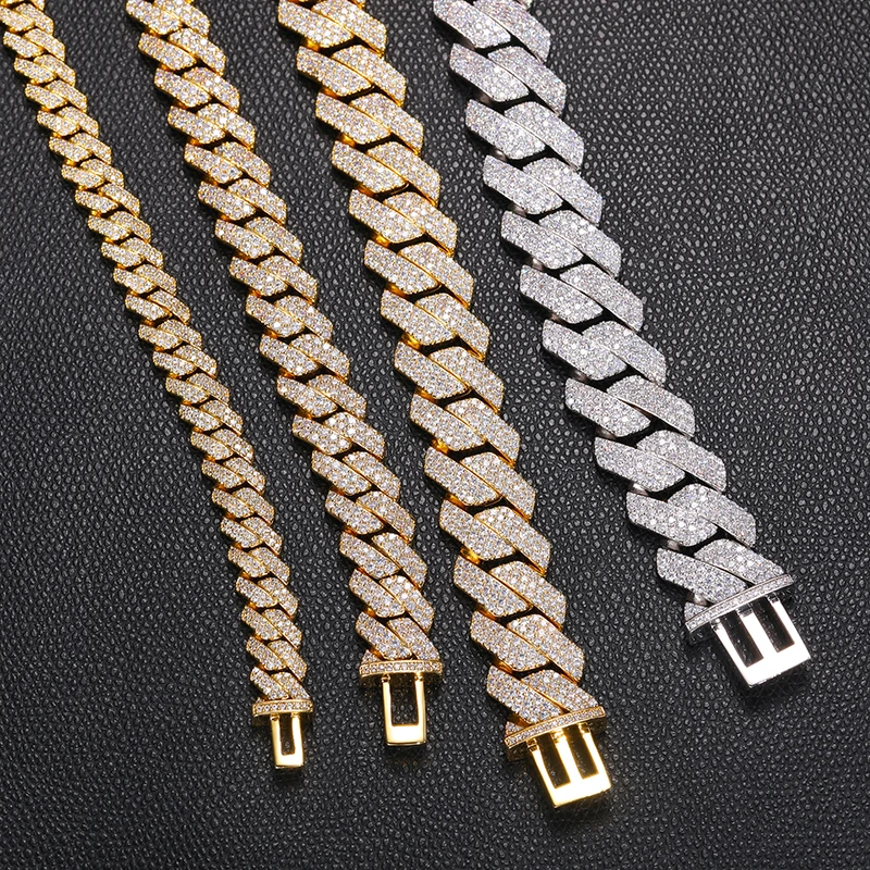 High Quality Cuban Chain Man Moissanite Necklace S925 Silver For Men Hip Hop Jewelry images - 6