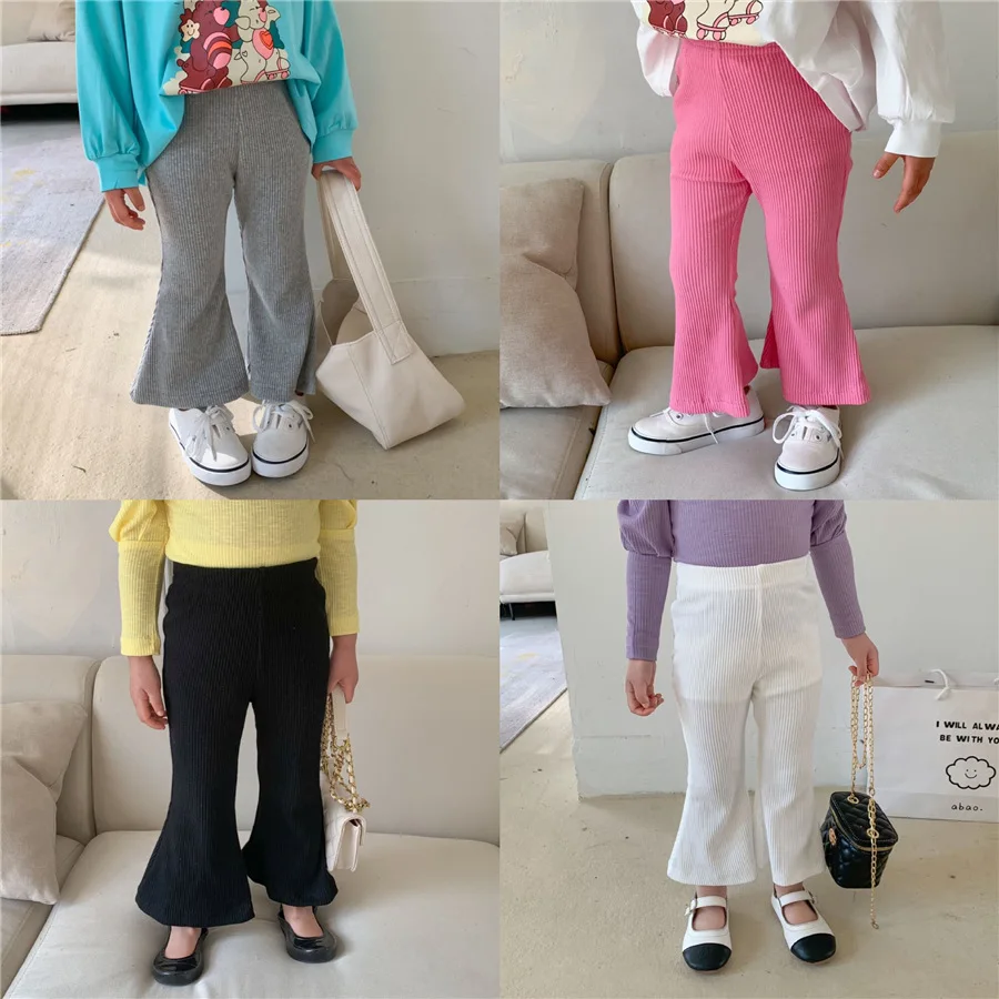 2022 Primavera Autunno Ragazze Moda Flare Pant Baby Kid Bambini Pantaloni Casual
