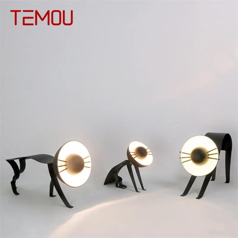 

TEMOU Nordic Table Lamp Contemporary Creative Black Cat LED Desk Light Decorative For Home Living Room Bedroom
