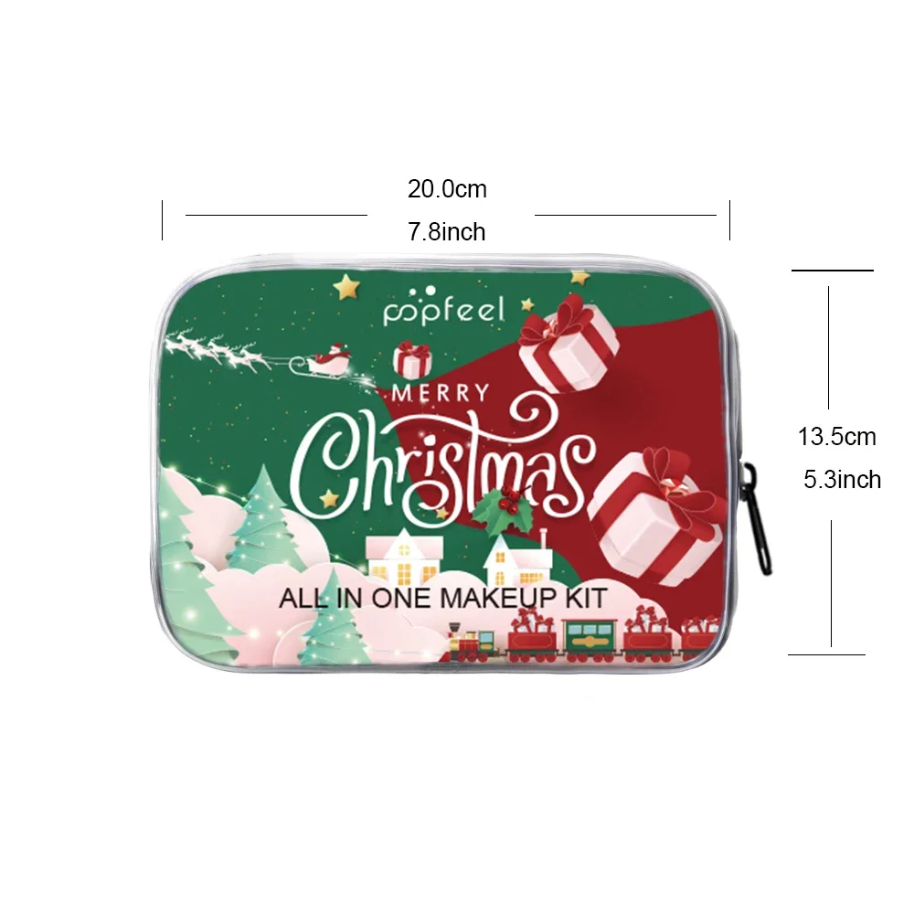 Christmas Cosmetic Sets Makeup Gift Set Makeup Bundle Includes Foundation Eyeshadow Palette Lipstick Eyeliner Mascara for Ladies 2