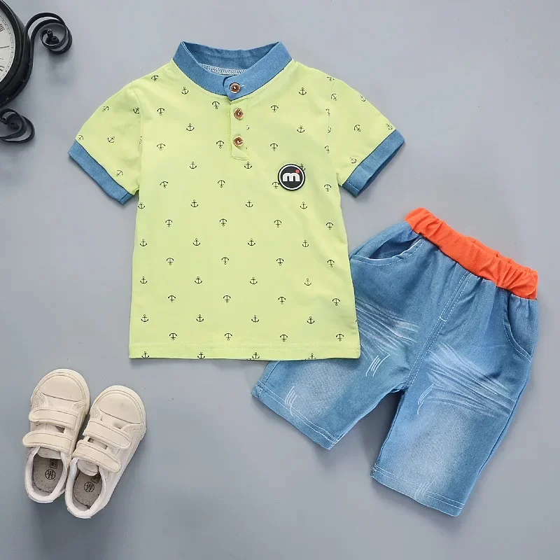 2 pieces Summer Boys Clothes Sets Baby Boy T-shirt Shorts Cotton Clothing