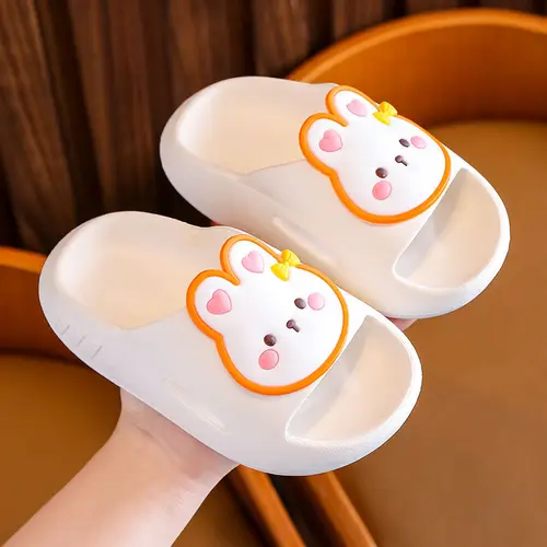 여름 소녀 어린이 슬리퍼 귀여운 만화 동물 토끼 슬리퍼 통기성 편안한 미끄럼 방지 부드러운 홈 슬리퍼, 키즈 4