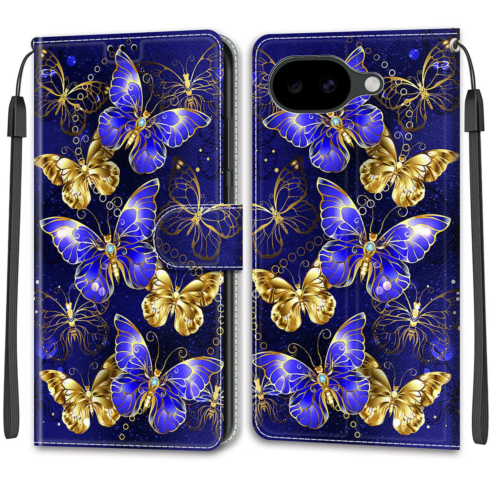 Leather Wallet Phone Case - Magnetic Flip Cover with Stand and Artistic Design