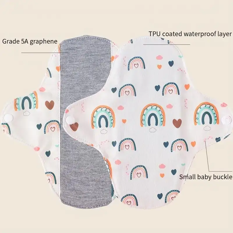Reusable & Washable Menstrual Pads 5pcs Soft Graphene Lined Small Size