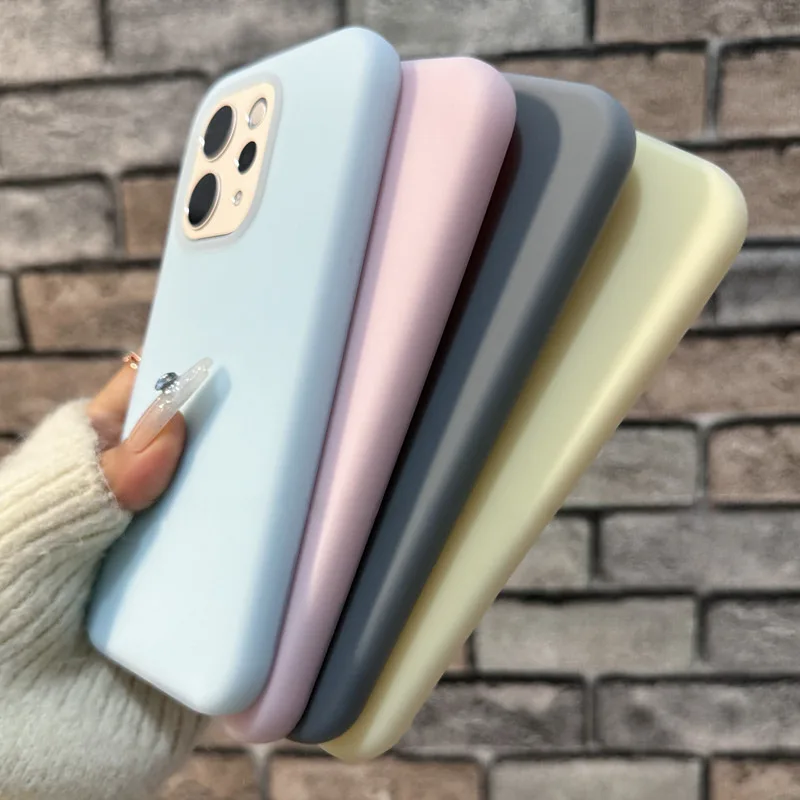 Luxury Candy Color Jelly Phone Case - Soft Silicone 2-in-1 Dopamine Back Cover