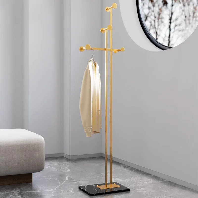 

Luxury Stand Clothes Rack Modern Closet Gold Display Free Shipping Clothes Rail Design Boutique Percheros Space Saving Furniture