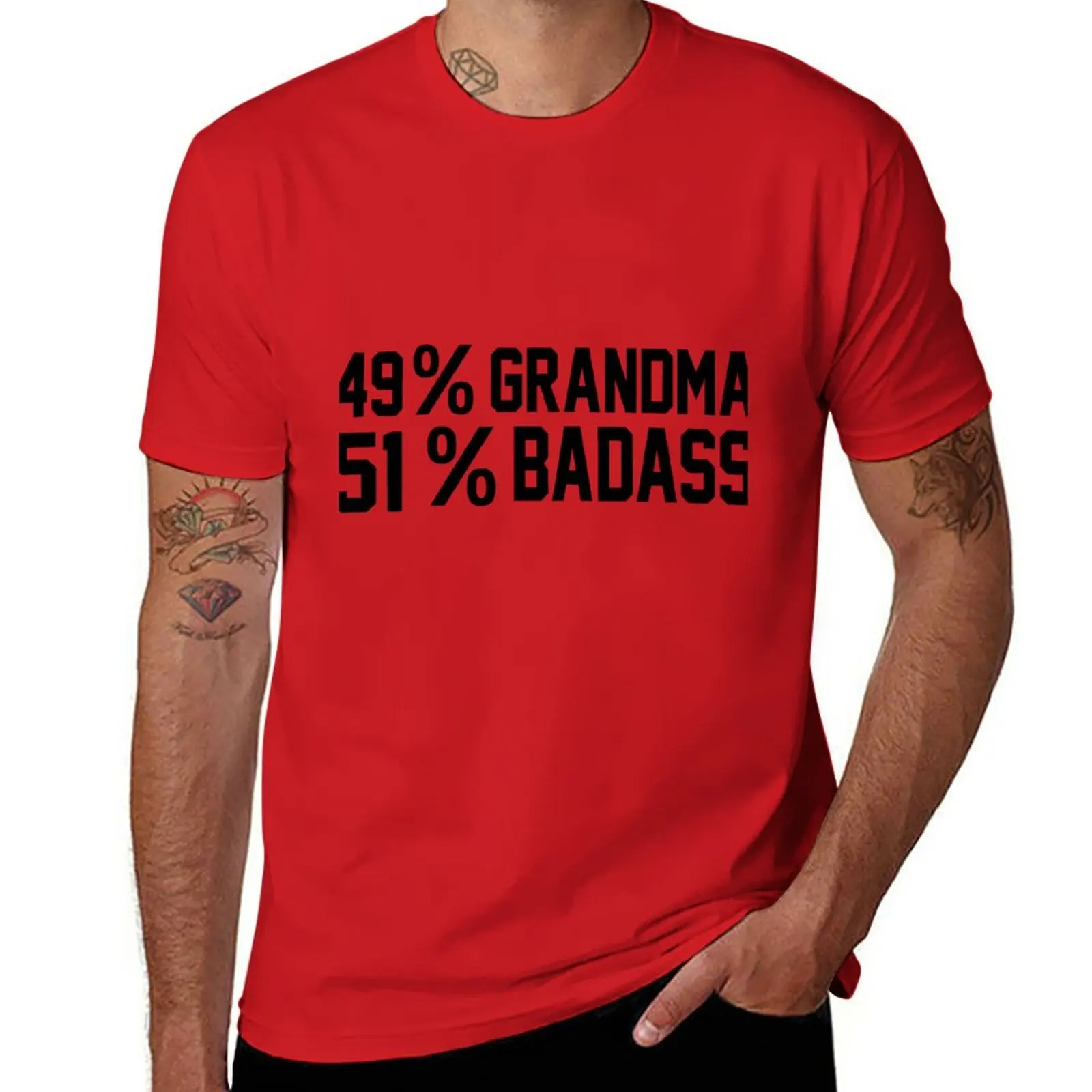 

New 49% Grandma 51% Badass T-Shirt summer top plain t-shirt vintage t shirt custom t shirt mens big and tall t shirts