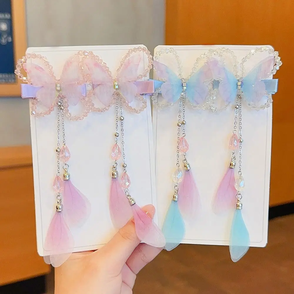 

Headdress Side Clip Cute Butterfly Hanfu Ornament Children Barrettes Kids Girl Hairpin Hair Accessory Chinese Style Hair Clip