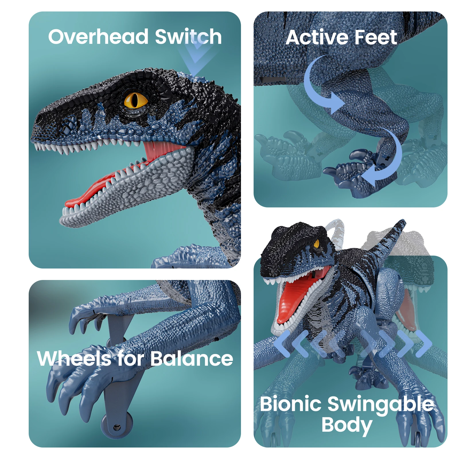 Sinovan Remote Control Dinosaur Toys for Kids, 2.4GHz Robot Walking Dinosaur Toys, Simulation Velociraptor, Gifts for Boys 3-5 5